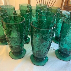 Princess House emerald green tumblers